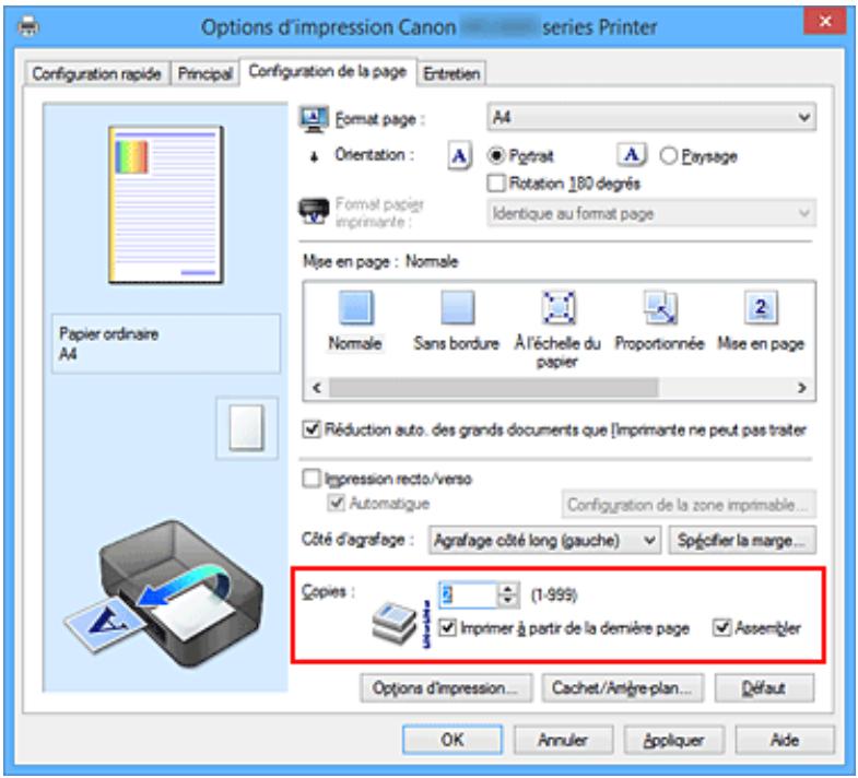 CANON PIXMA MG5751 - Définition du nombre de copies et de l'ordre d'impression - 1