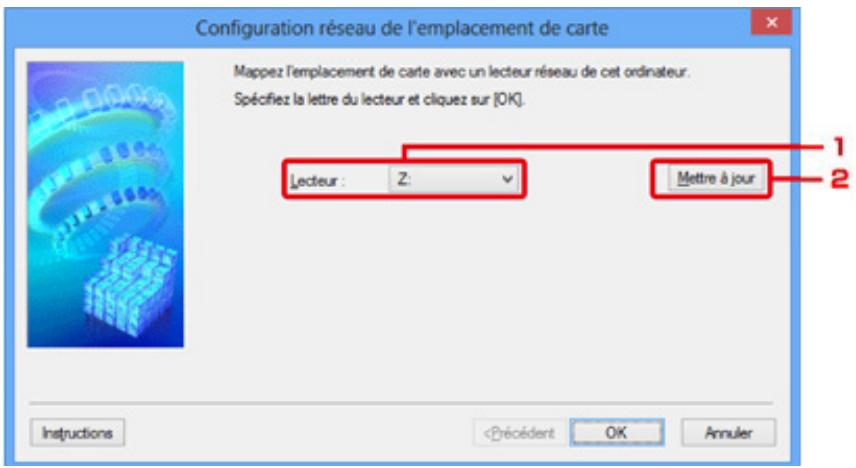 CANON PIXMA MG5751 - Configuration réseau de l'emplacement de carte Écran (écran de configuration) - 1