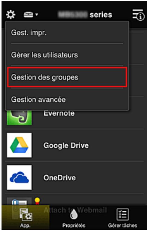 CANON PIXMA MG5751 - À partir de , sélectionnez Gestion des groupes - 1