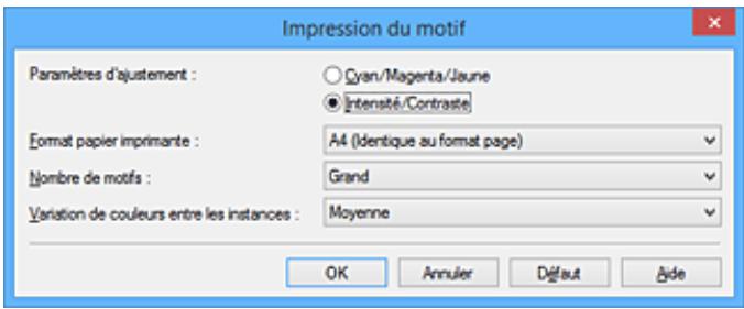 CANON PIXMA MG5751 - Configuration de l'impression du motif - 1
