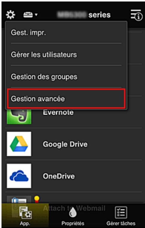 CANON PIXMA MG5751 - Limitation des applications que les utilisateurs individuels peuvent utiliser sur l'imprimante - 1