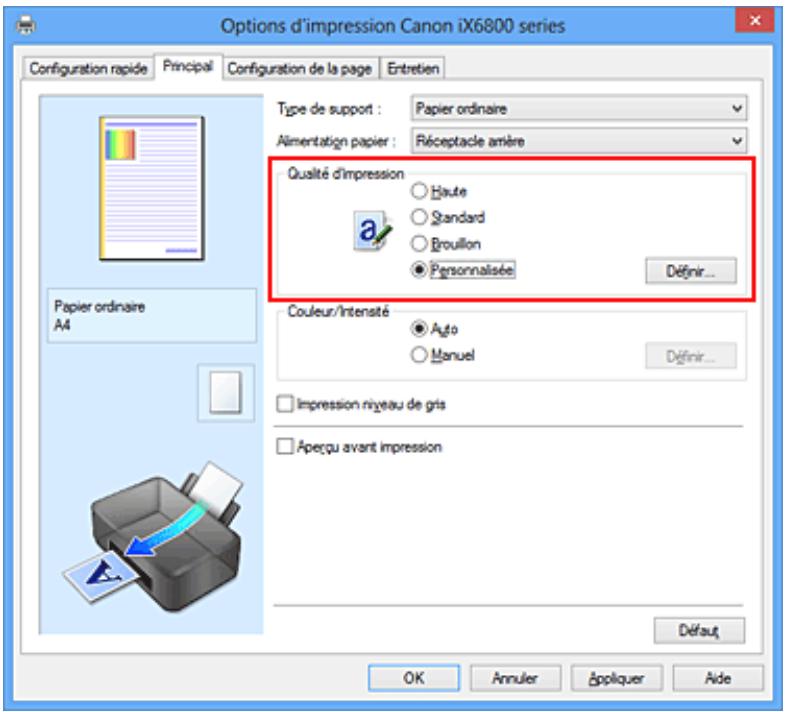 CANON MG 6850 - Définition du niveau de Qualité d'impression (Personnalisée) - 1