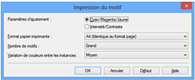 CANON MG 6850 - Configuration de l'impression du motif - 1