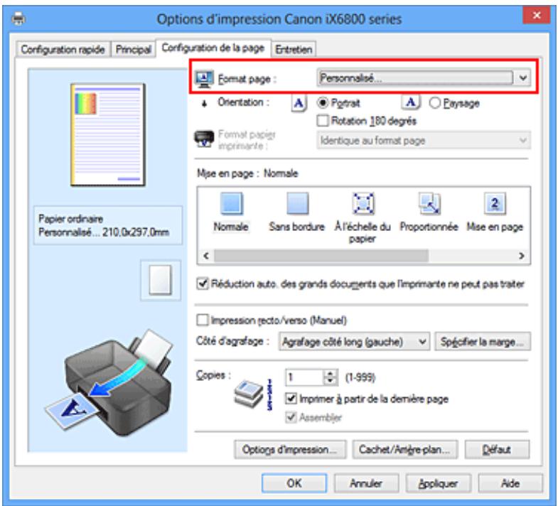 CANON MG 6850 - Définition du format de papier (format personnelisé) - 1
