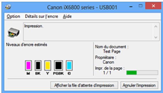 CANON MG 6850 - Description de l'écran d'etat d'imprimante Canon IJ - 1