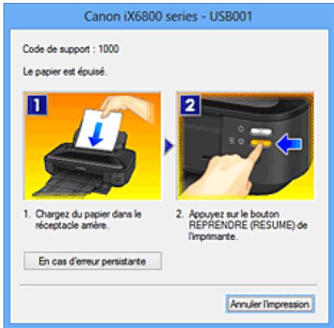 CANON MG 6850 - Lorsque des erreurs se produit - 1