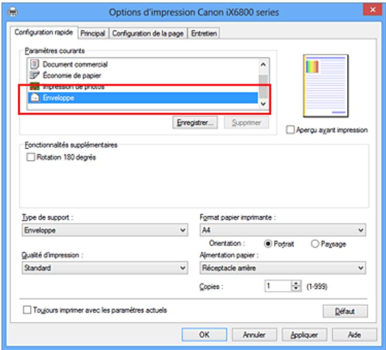 CANON MG 6850 - Configuration de l'impression des enveloppes - 1