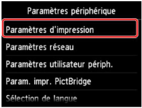 CANON MG 7750 - Modification des paramètres de la machine avec le panneau de contrôle - 1