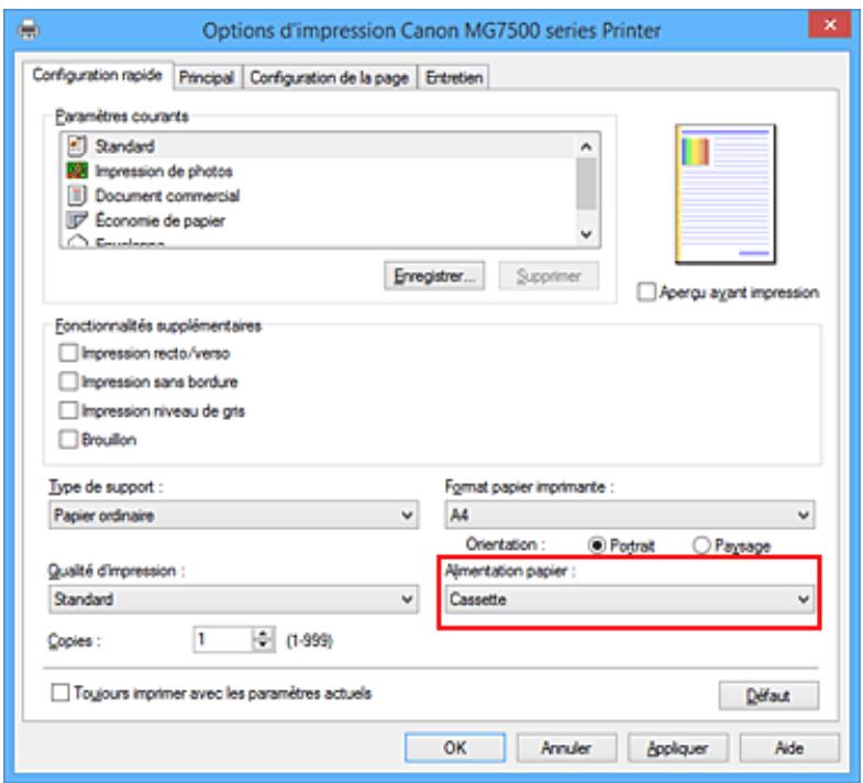 CANON MG 7750 - Vérifiez la source d'alimentation en papier - 1