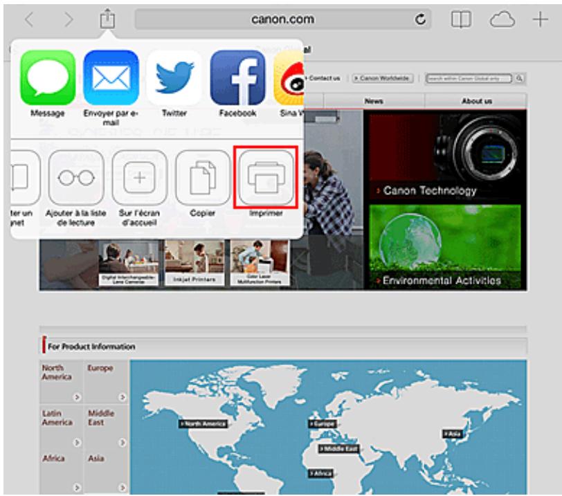 CANON MG 7750 - Dans le menu, appuyez sur Imprimer. - 1