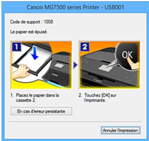 CANON MG 7750 - Lorsque des erreurs se produit - 1