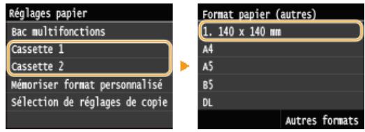CANON I-SENSYS MF628CW - Lors de la sélection du format de papier placé dans la cassette à papier - 1