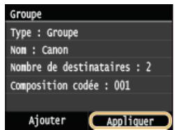 CANON I-SENSYS MF628CW - Modification du contenu des groupes enregistrés - 2