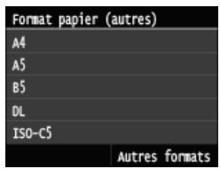 CANON I-SENSYS MF628CW - Spécification du format et du type de papier dans la fente d'alimentation manuelle - 1