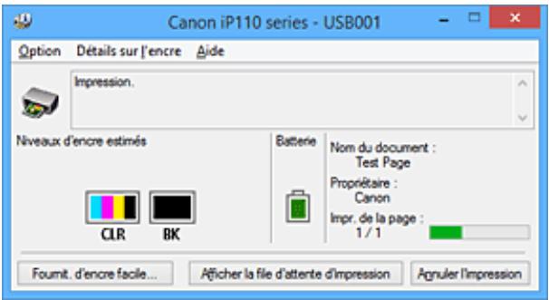 CANON PIXMA IP110 - Lancement de l'écran d'état canon IJ - 2