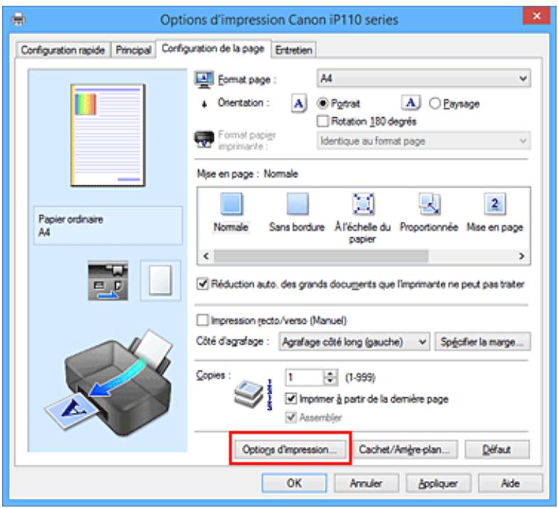 CANON PIXMA IP110 - Changement des options d'impression - 1