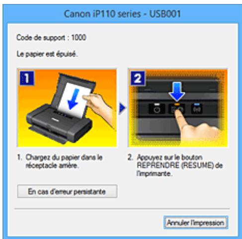 CANON PIXMA IP110 - Lorsque des erreurs se produisent - 1