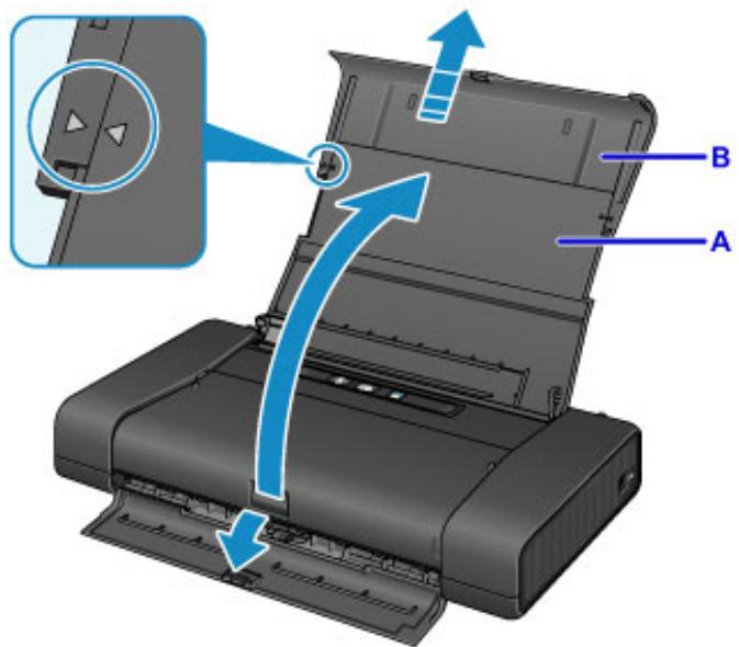 CANON PIXMA IP110 - Ouvrez le couvercle du réceptacle arrêté (a) - 1