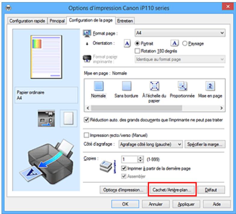 CANON PIXMA IP110 - Enregistrement d'un nouvel arrêté-plan - 1