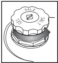 WHIRLPOOL ADPL9875IX - Remplissage du réservoir à sel - le sel dissout le tartre (inutile si le degré de dureté de l'eau est réglé sur « très douce i »!) - 1