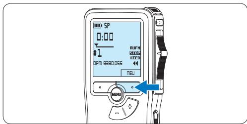 PHILIPS LFH9120 - Erstellen einer neuen Aufnahme Gehen Sie wie folgt vor, um eine Aufnahme mit dem Pocket Memo zu erstellen: - 2