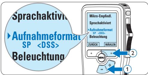 PHILIPS LFH9120 - Ändern des Aufnahmeformats - 3
