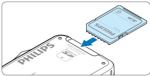 PHILIPS LFH9120 - Einsetzen und Auswerfen der Speicherkarte - 1