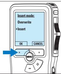 PHILIPS LFH9120 - Aan een dictaat toevoegen (invoegen / overschrijven) - 4