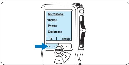 PHILIPS LFH9120 - Adjust the microphone sensitivity Set the microphone sensitivity for the environment and your recording preferences. - 5