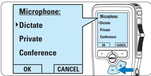 PHILIPS LFH9375 - Adjust the microphone sensitivity Set the microphone sensitivity for the environment and your recording preferences. - 4