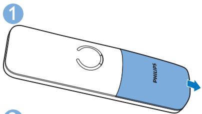 PHILIPS D450 - Installation des piles fournies - 1