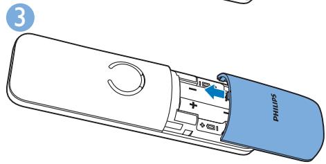 PHILIPS D455 - Installation des piles fournies - 3