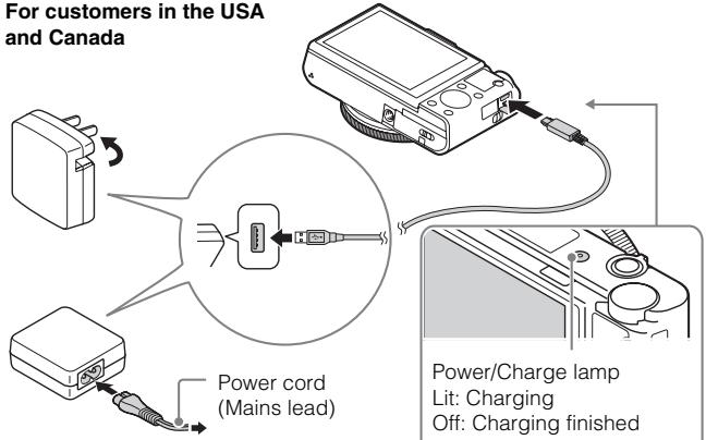 SONY DSC-RX10M3 - Charging the battery pack - 1