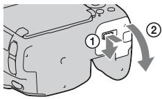 SONY A37 - Inserting the battery pack/memory card (sold separately) - 1