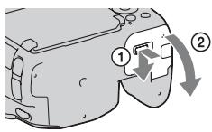 SONY A37 - Como insertir o pack de baterias/cartão de memória (vendido separatamente) - 1