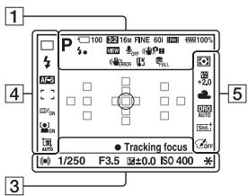 SONY A37 - List of icons on the screen - 2