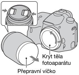 SONY ALPHA 58 - Z Fotoaparatu sejměte kryt těla Fotoaparatu a ze zadné strany objektivu sundejte prepravní včko. - 1