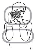 SONY SLT-A57 - Stabilisez la partie haute de votre corps et adoptez une position qui empêche l'appareil de bouger. - 2