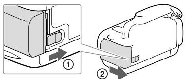 SONY HDR-CX410 V - Az akkumulátor eltvolitása - 1
