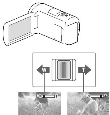 SONY HDR-CX410VE - Chcete-li zvětsit nebo zmenssit velikost obrazu, posuǐne páčku funkce zoom v odopvidajćím směru. - 1