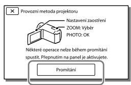 SONY HDR-CX410VE - Použití vestavěného Projektoru (Modelys Projektorem) - 3