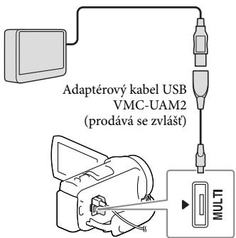 SONY HDR-CX410VE - Pripojte externi zařizení medii k videokaměře pomoci adaptérového kabelu USB (prodáva se zvlást). - 1