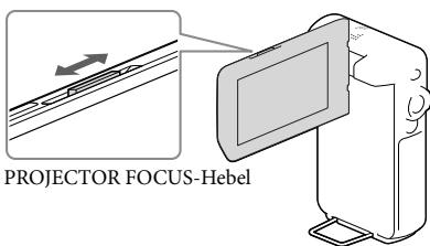 SONY HDR-GW66 - Stellen Sie das projizierte Bild mit dem PROJECTOR FOCUS-Hebel scharf. - 1