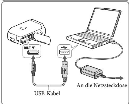 SONY HDR-GW66 - Laden des Akkus über einen Computer - 3