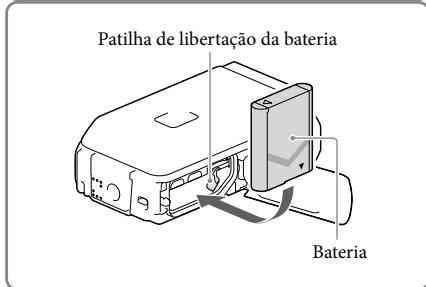 SONY HDR-GW66 - Insira a bateria. - 3