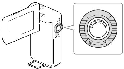 SONY HDR-GW66 - Verwenden Sie den MotorzoomHebel, um den Auswahrscheinenzu-verschieben, der auf demLCD-Bildschirm angezeigt wird,und drucken Sie dann die TastesTART/STOP. - 1