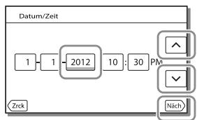 SONY HDR-GW66 - Einschalten des Geräts und Einstellen von Datum und Uhrzeit - 4