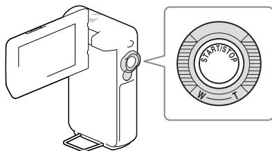 SONY HDR-GW66VE - Utilizzato la leva dello zoom motorizzato per spostare il riquadro di selezione visualizzato sullo schermo LCD, quando premere il tasting START/STOP. - 1