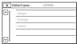 SONY HDR-GW66VE - Quando não consuegue selectionar uma opção de menu - 1