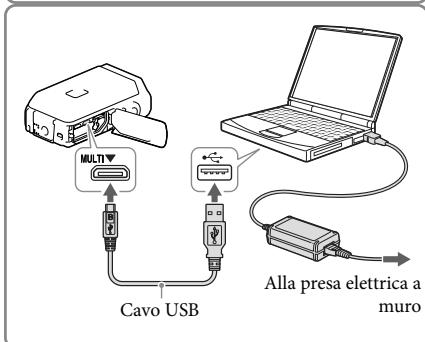 SONY HDR-GW66VE - Collegare la videocamera a un computer in funzione utilizzato il cavo USB. - 2